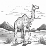 Beautiful Sunrise/Sunset Camel in Desert Coloring Pages 1
