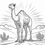 Beautiful Sunrise/Sunset Camel in Desert Coloring Pages 2