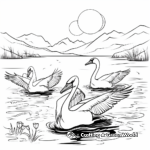 Beautiful Sunset with Pelicans Coloring Pages 1