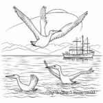 Beautiful Sunset with Pelicans Coloring Pages 4