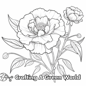 Peony Coloring Pages - Free &amp; Printable!