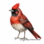 Beautiful Watercolor Cardinal Coloring Pages for Artists 1