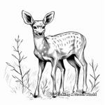 Beautiful White Tailed Deer in Autumn Coloring Page 1