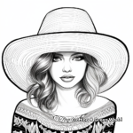Dibujos para colorear de Mujer con Sombrero 3