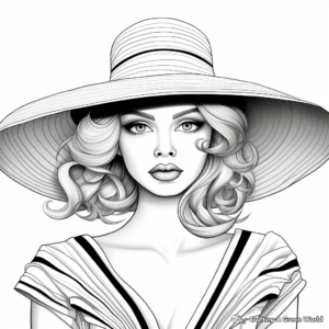 Beautiful Woman Wearing Sombrero Coloring Pages 4