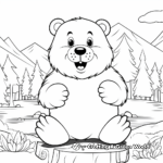 Beaver in the Forest Coloring Pages 2