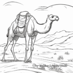 Bedouin and Camel in Sand Dunes Coloring Page 2