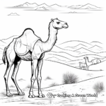 Bedouin and Camel in Sand Dunes Coloring Page 3