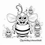 Bee Family Coloring Pages: Worker, Drone, and Queen 3
