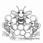 Bees and Honeycombs Spring Coloring Pages 3
