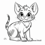 Bengal Cat in Playful Mood Coloring Pages 1