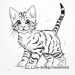 Bengal Cat in Playful Mood Coloring Pages 2