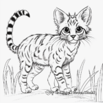 Bengal Cat in Playful Mood Coloring Pages 3