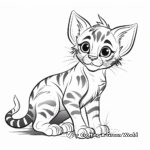 Bengal Cat in Playful Mood Coloring Pages 4