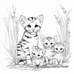 Bengal Cats and Kittens: Family-Scenes Coloring Pages 2