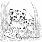 Bengal Cats and Kittens: Family-Scenes Coloring Pages 4