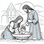 Escenas bíblicas de bautismo Páginas para colorear 3