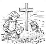 Biblical Cross Scenes Coloring Pages for Kids 3