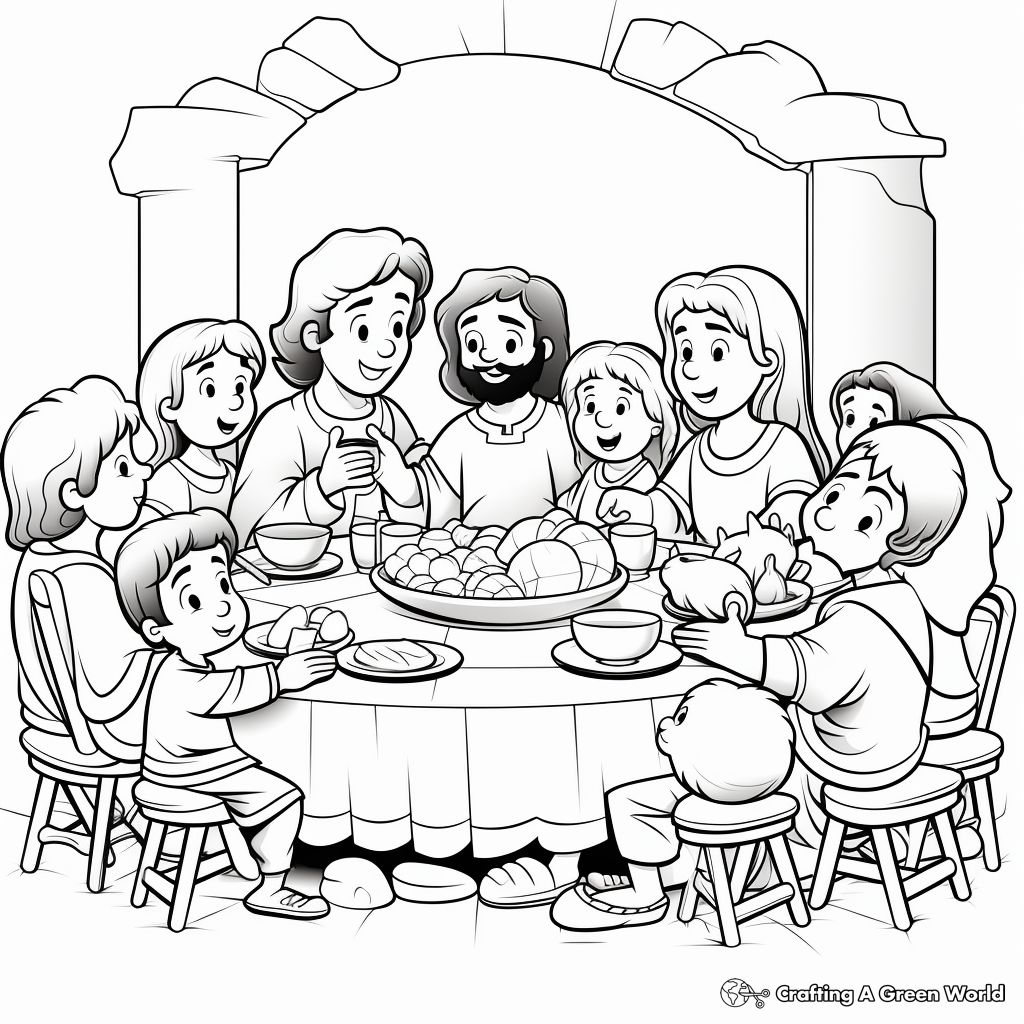 Biblical Setting Last Supper Coloring Pages 3