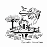 Bird Feeder in the Garden Coloring Pages 2