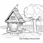 Bird Feeder in the Garden Coloring Pages 3