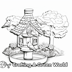 Bird Feeder Coloring Pages - Free &amp; Printable!