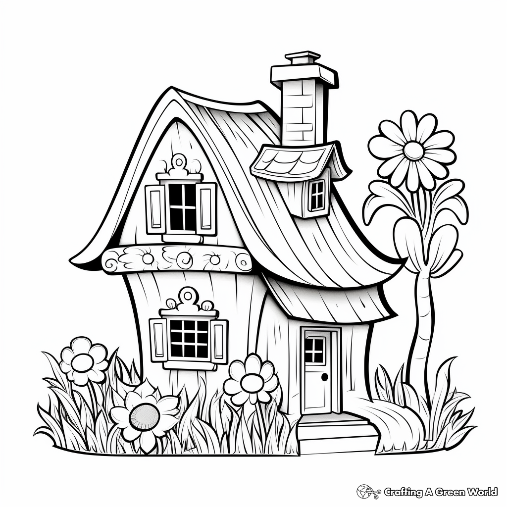 Birdhouse and Songbirds Spring Coloring Pages 1