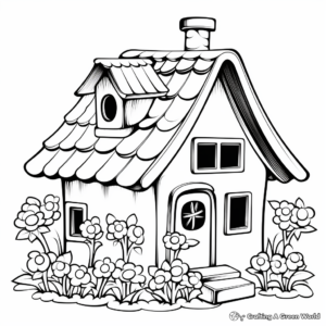 Birdhouse and Songbirds Spring Coloring Pages 3