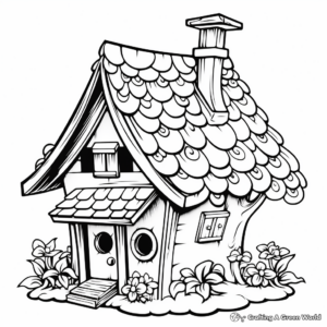 Birdhouse and Songbirds Spring Coloring Pages 4