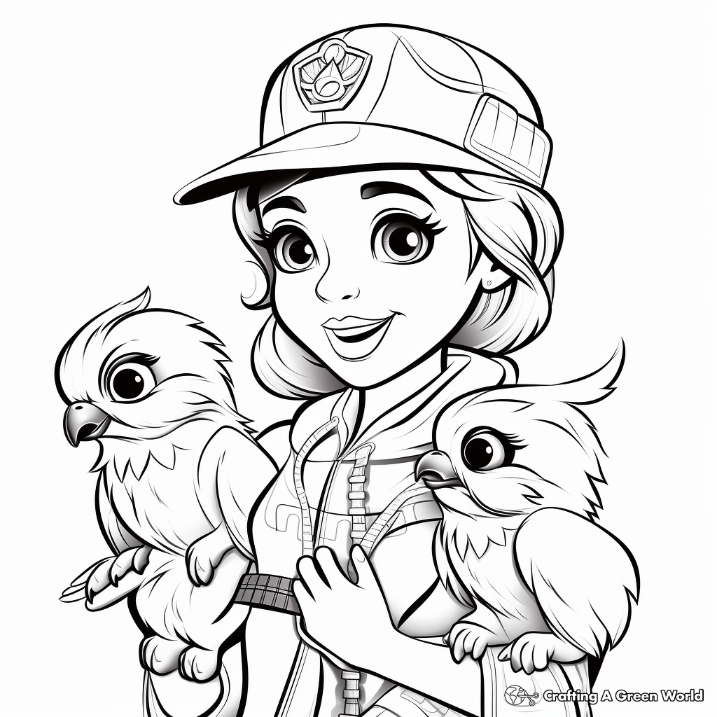 Birds and Vet Tech Coloring Pages 1