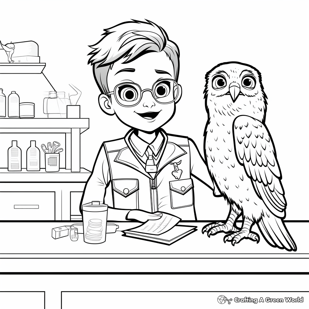 Birds and Vet Tech Coloring Pages 2