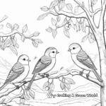 Birds in the Snow: Winter Scene Coloring Pages 2