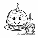 Birthday Donut with Candle Coloring Pages 3