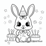 Birthday Themed Kawaii Bunny Coloring Pages 2