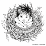 Black and White Dove Nest Coloring Pages 1