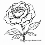 Black and White Peony Silhouette Coloring Pages 1