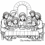 Black and White Simple Last Supper Coloring Pages for Children 1