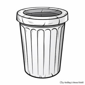Black and White Trash Can Coloring Pages 1