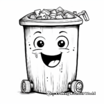Black and White Trash Can Coloring Pages 2