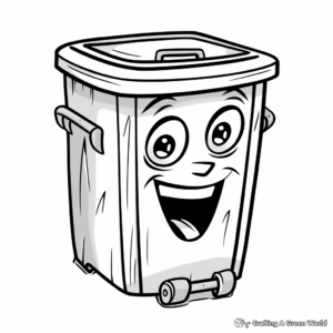 Black and White Trash Can Coloring Pages 4