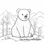 Black Bear Hibernation Themed Coloring Pages 2
