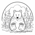 Black Bear Paw: Forest-Scene Coloring Pages 2