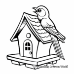 Black Capped Chickadee in a Birdhouse Coloring Pages 2