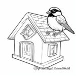 Black Capped Chickadee in a Birdhouse Coloring Pages 3