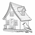 Black Capped Chickadee in a Birdhouse Coloring Pages 4