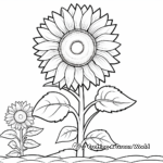 Black Capped Chickadee on a Sunflower Coloring Pages 1