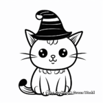 Black Cat October Coloring Pages 1