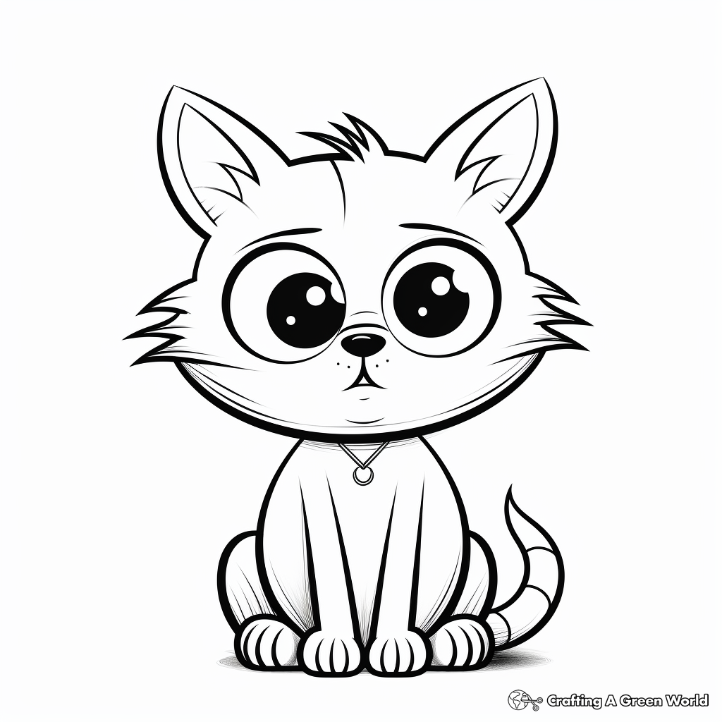 Black Cat October Coloring Pages 2