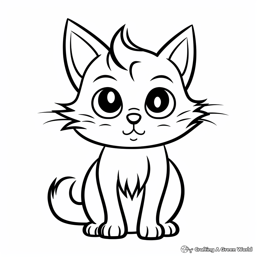 Black Cat October Coloring Pages 3