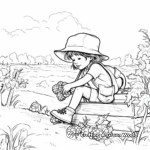 Blackberry Picking Scene Coloring Pages 1